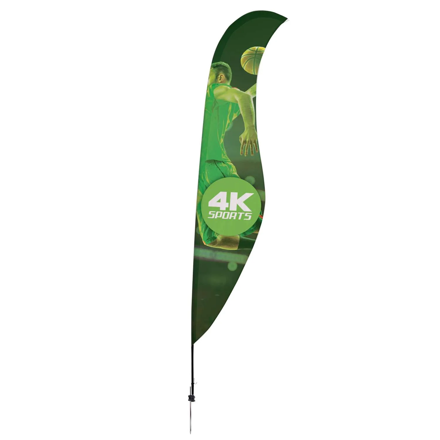 17' Streamline Sabre Sail Sign Flag, 1-Sided, Ground Spike