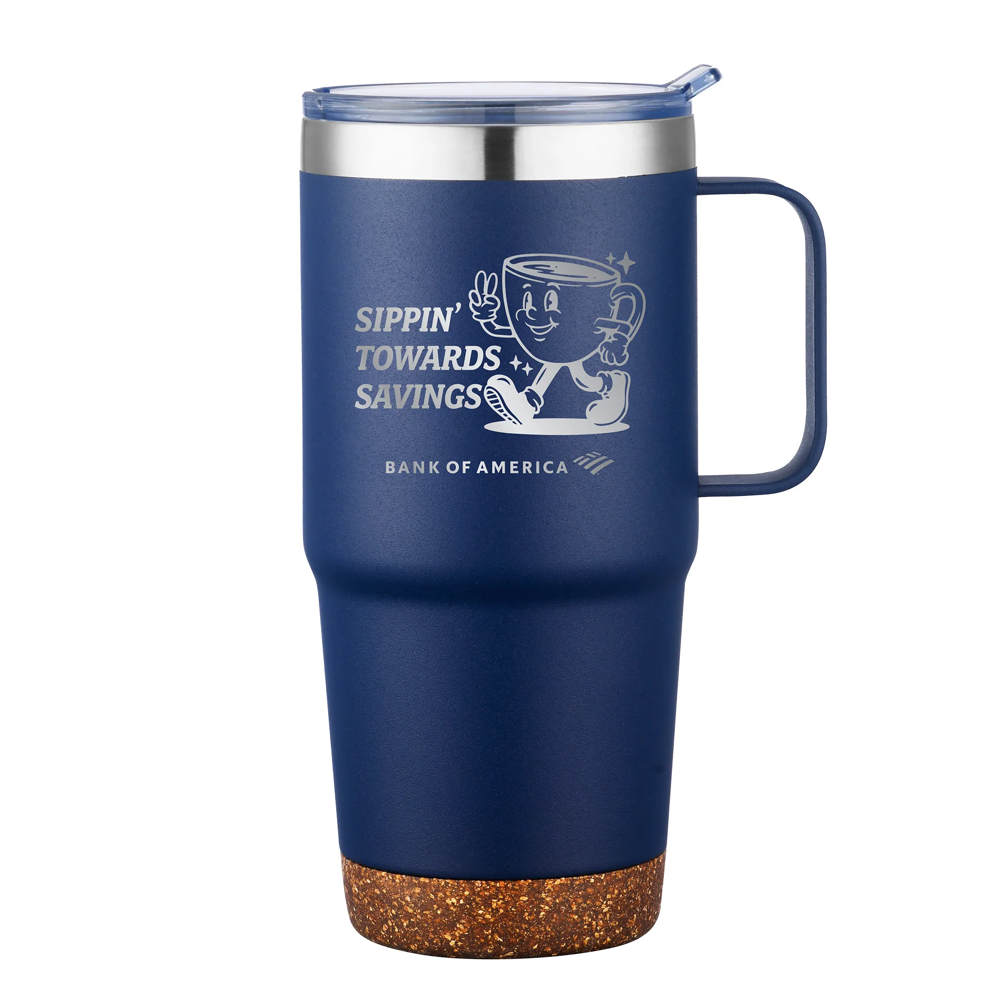24 oz. Stainless Steel Travel Mug with Cork Bottom view 4
