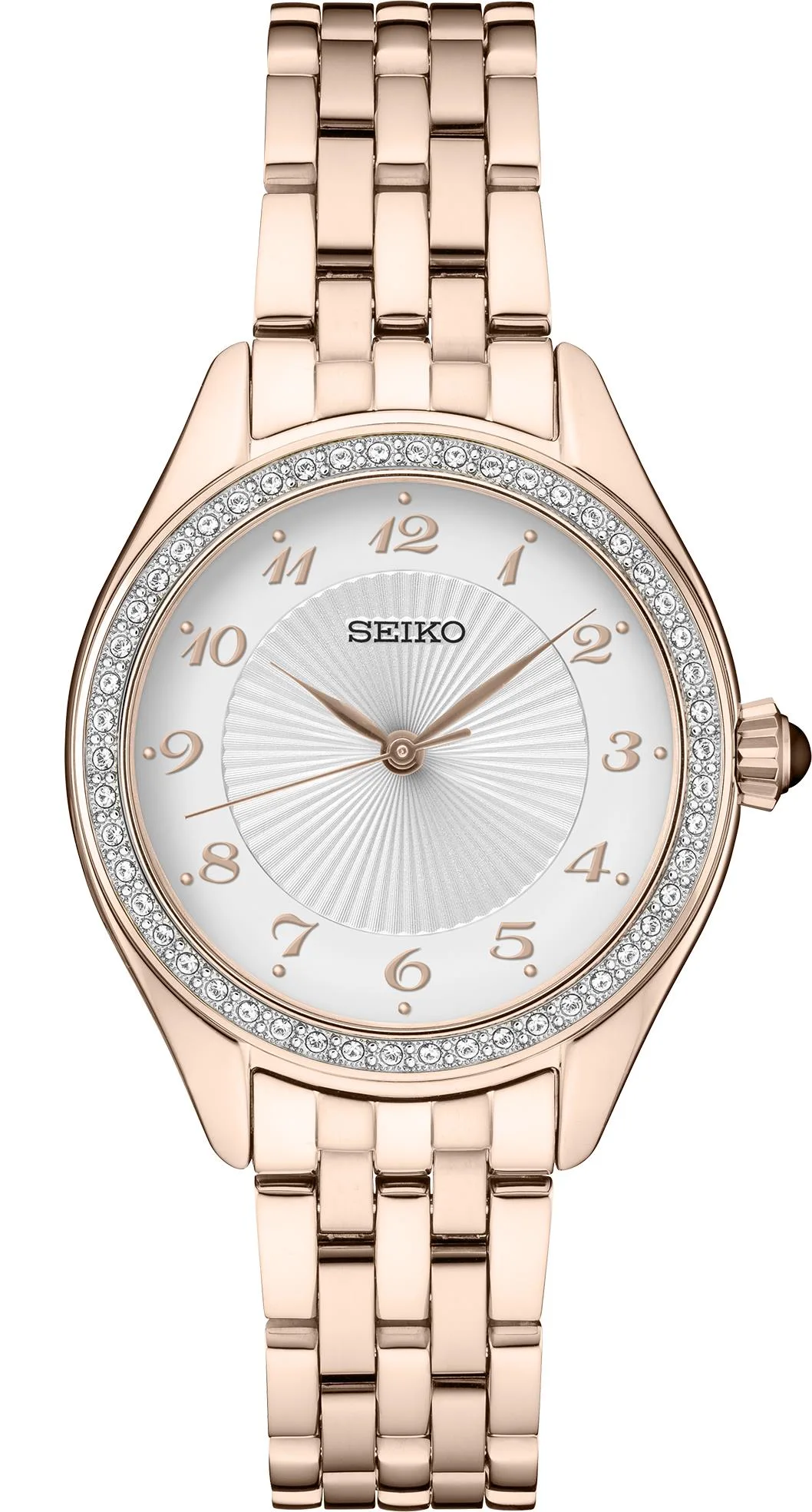 Seiko Watch Ladies Crystal Pgp Silver Patterned