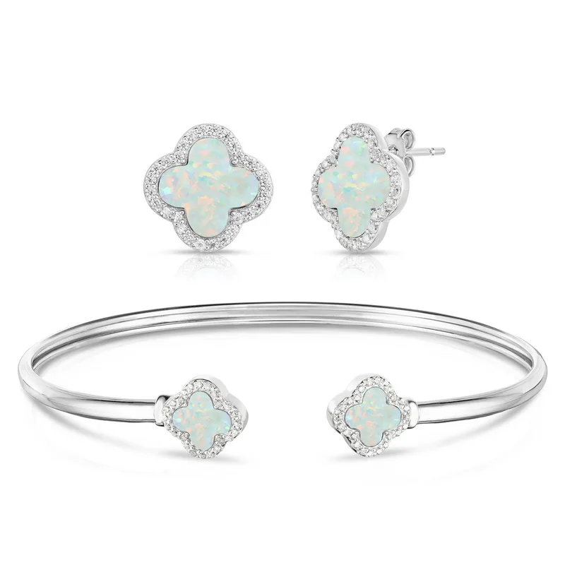Jilco Inc Opal Bracelet And Earring Set