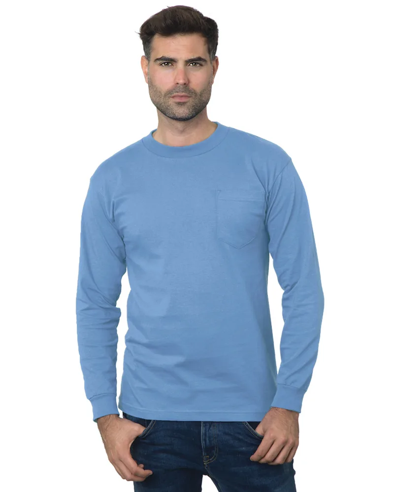 BAYSIDE Unisex USA Made Long-Sleeve Pocket T-Shirt view 4