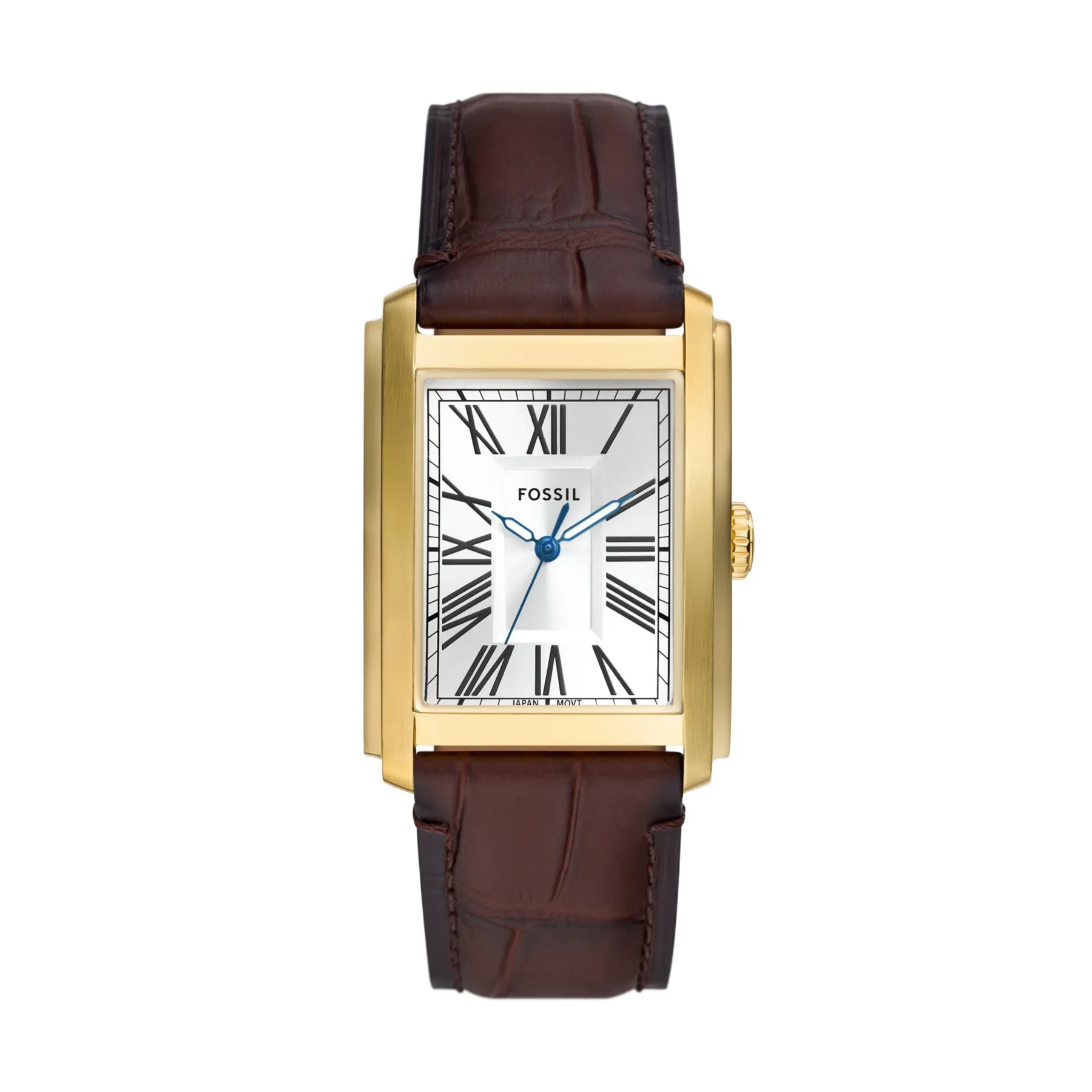Fossil Men's Carraway Three-Hand Brown Croco Leather Watch