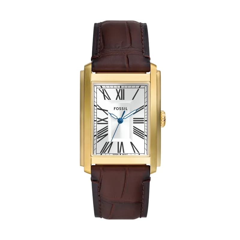 Fossil Men's Carraway Three-Hand Brown Croco Leather Watch
