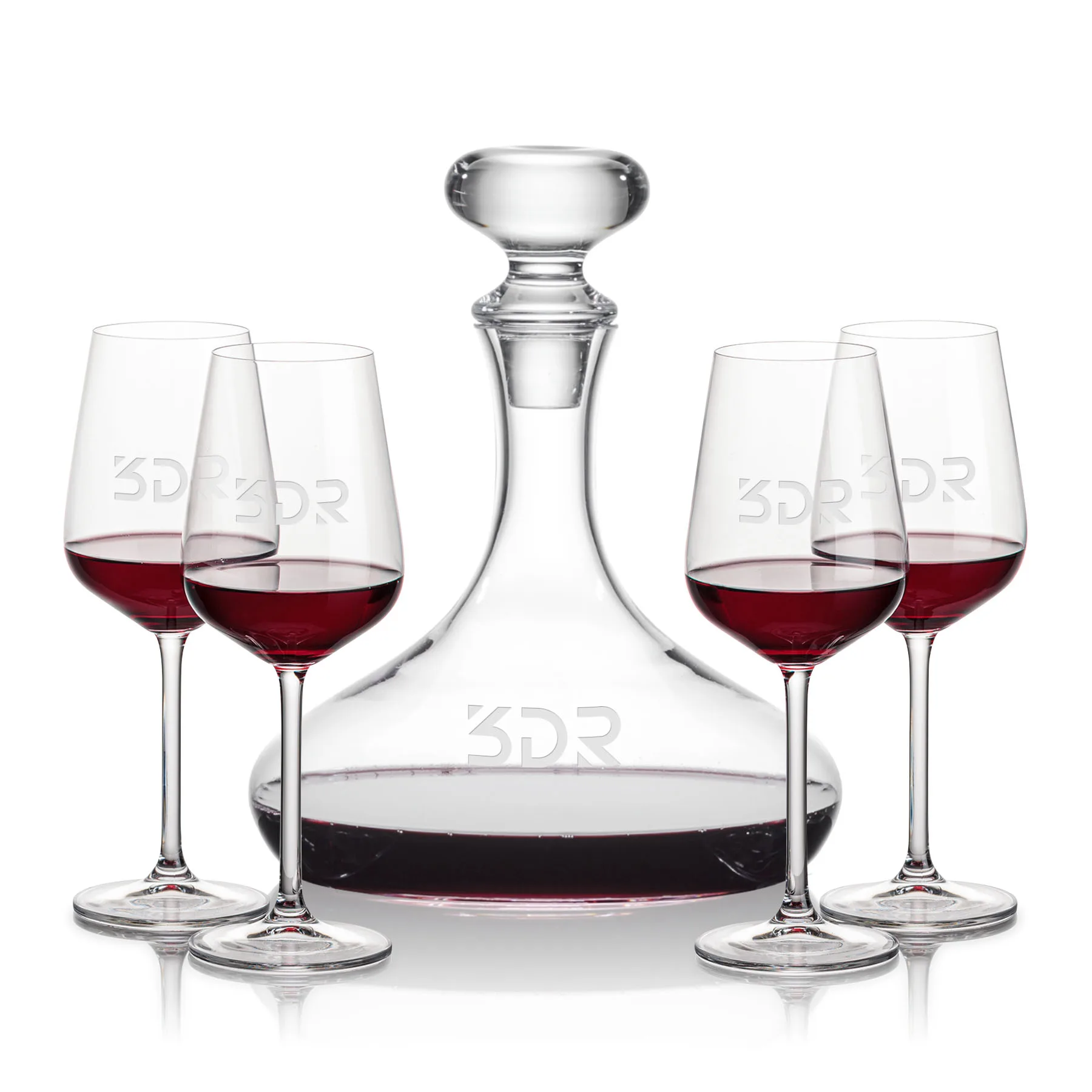 Decanter Stemmed Set, Elderwood Wine Set, Decanter & 4 Wine
