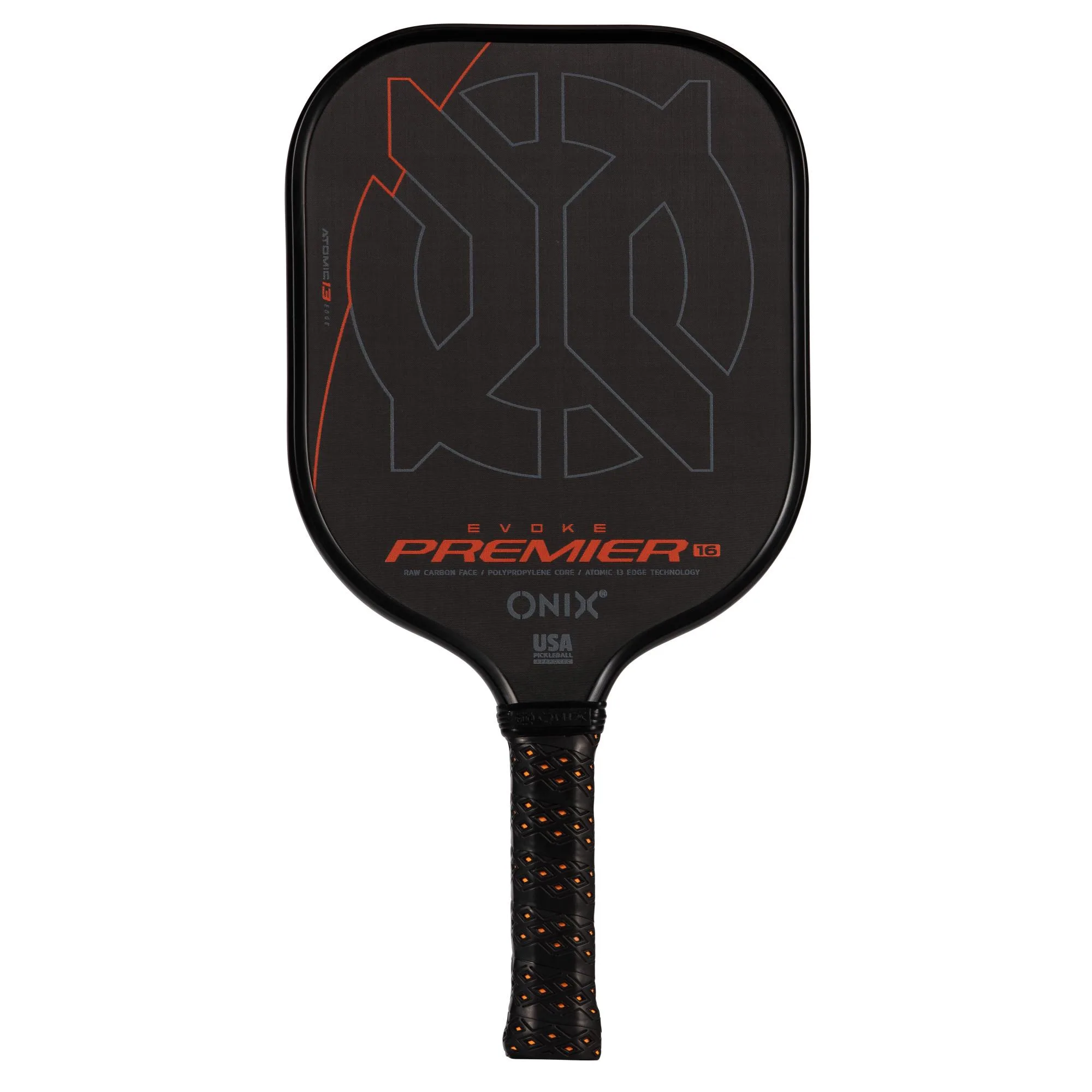 Escalade Sports Onix - Evoke Premier Raw Carbon 16 Pickleball Paddle - Black