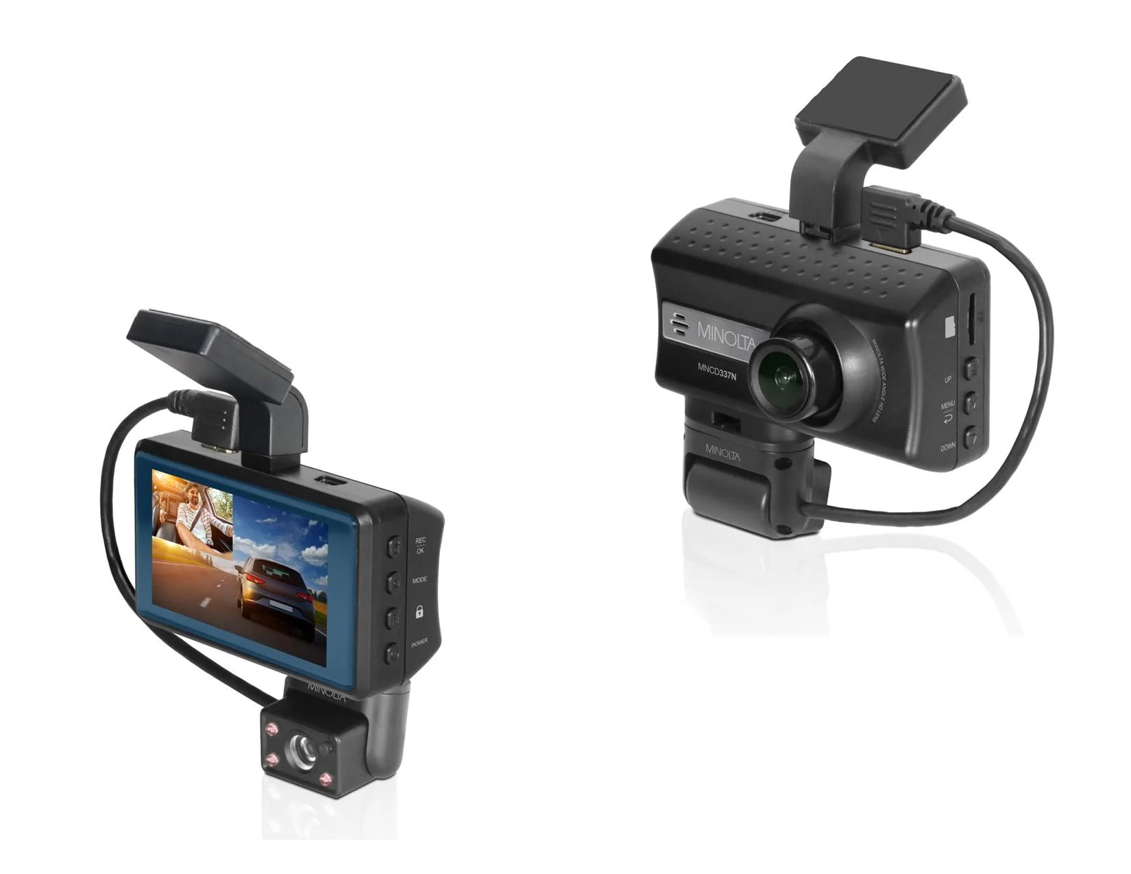 Minolta Fhd 2-Channel Dashcam W/3" Lcd