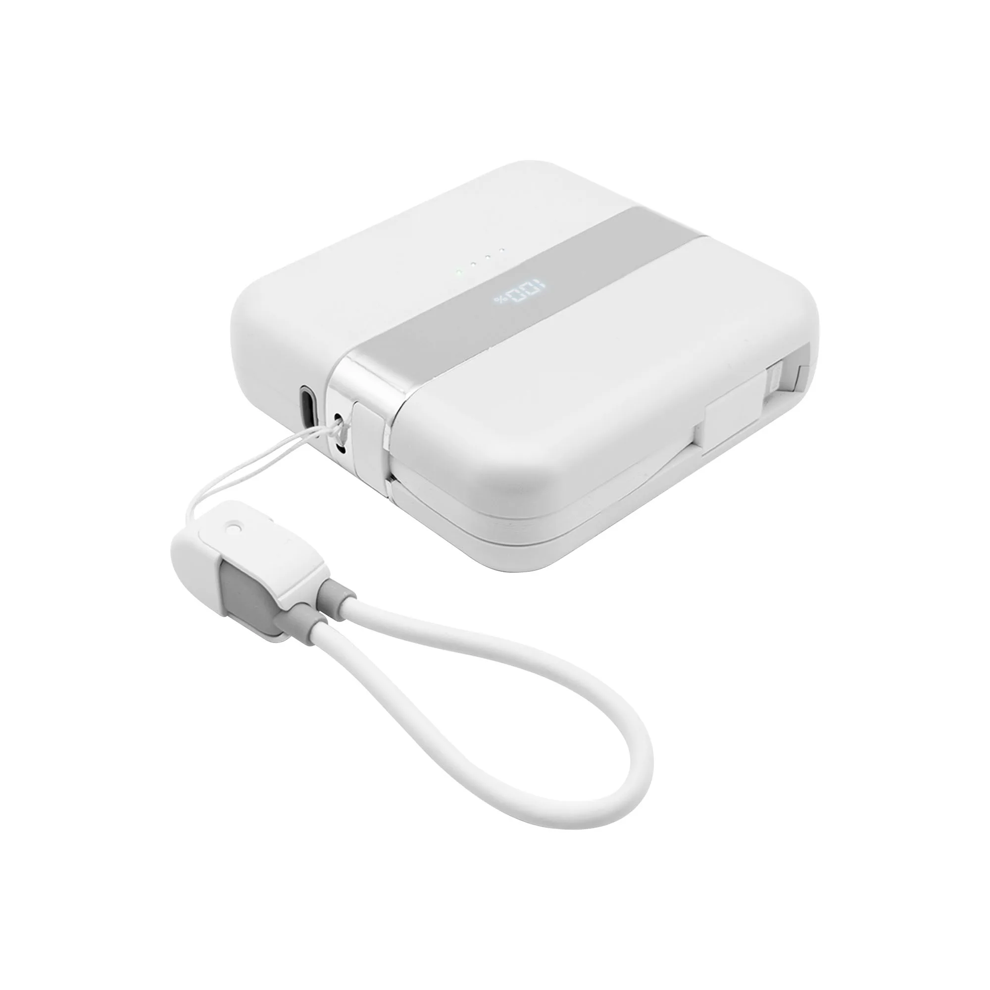 Gemini Two Piece Shareable 10,000 mAh Power Bank with Charging Cable Loop view 2