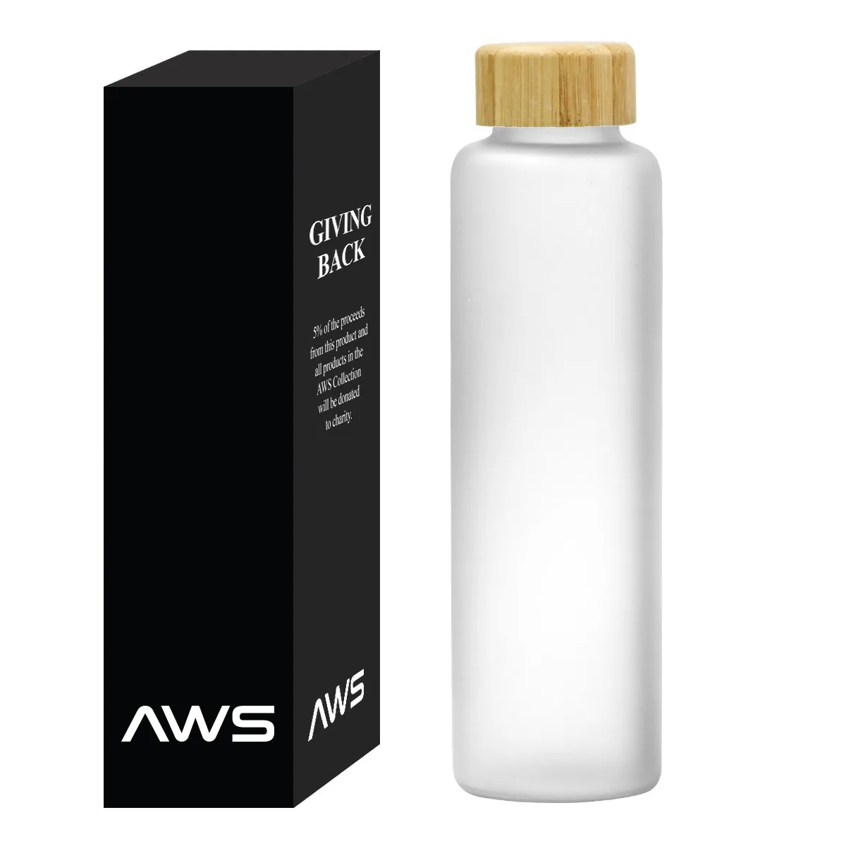 Aws 20 Oz. Belle Glass Bottle With Bamboo Lid view 3
