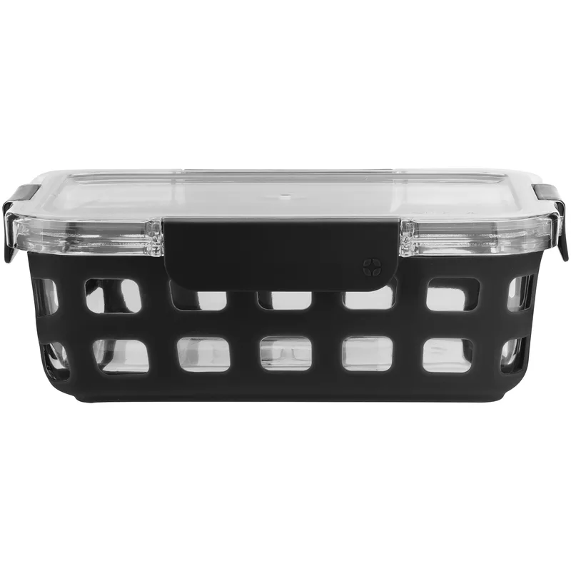 5 cup Ello Duraglass Storage Container (Black) view 2