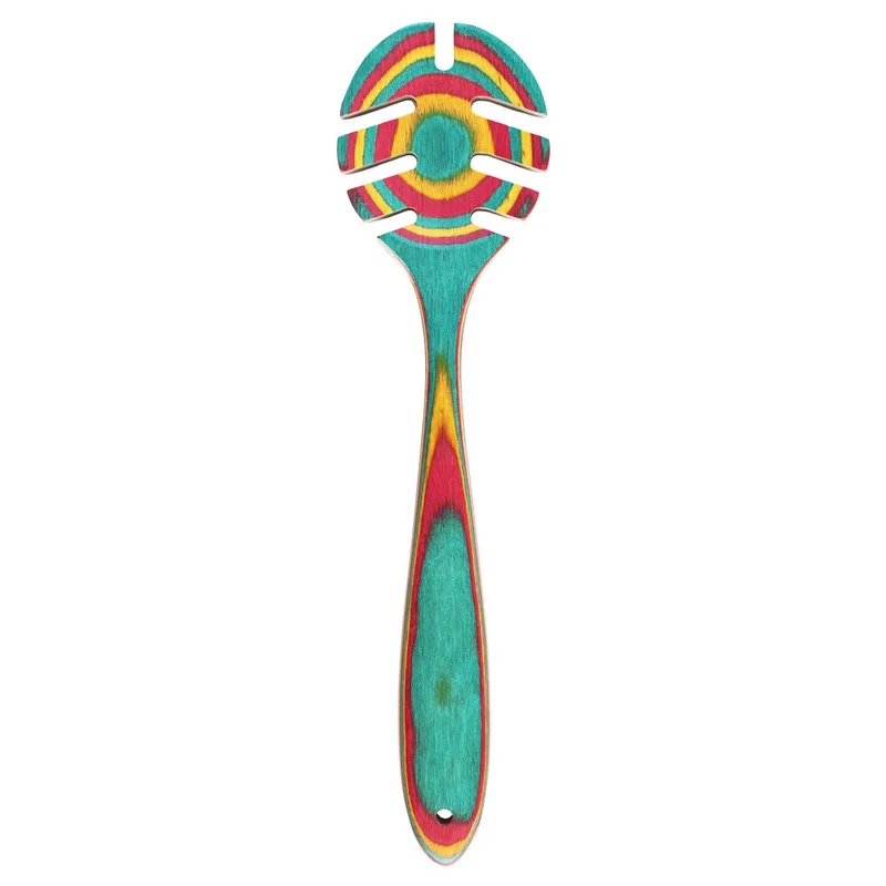 Colorful Wooden Spaghetti Server view 2