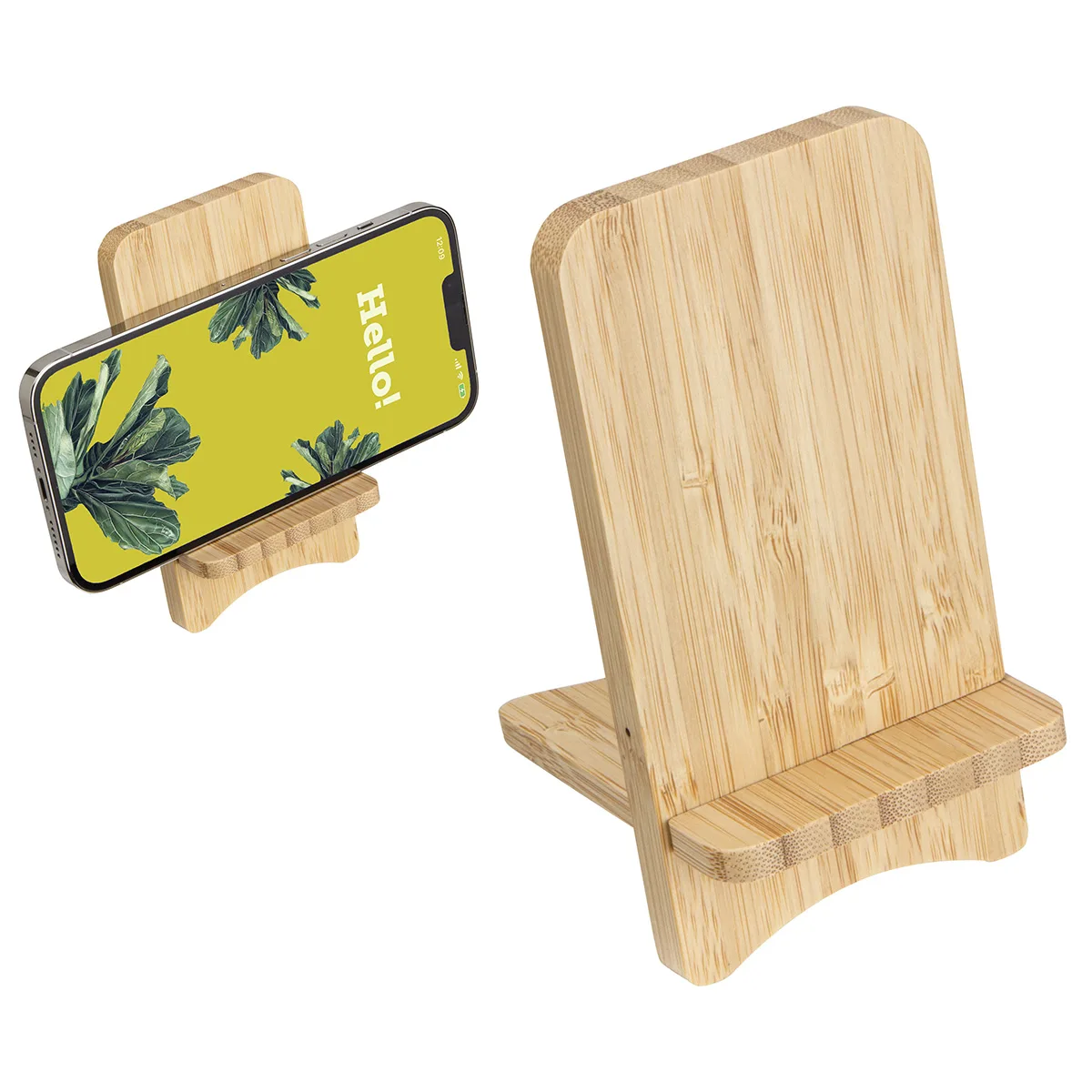 Bamboo Wireless Charger Portable Phone Stand view 2