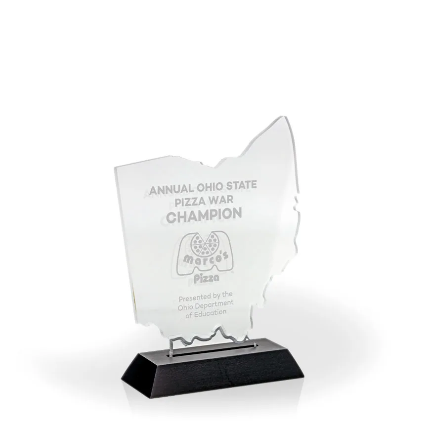 Ohio Award with Black Wood Base - Engraved
