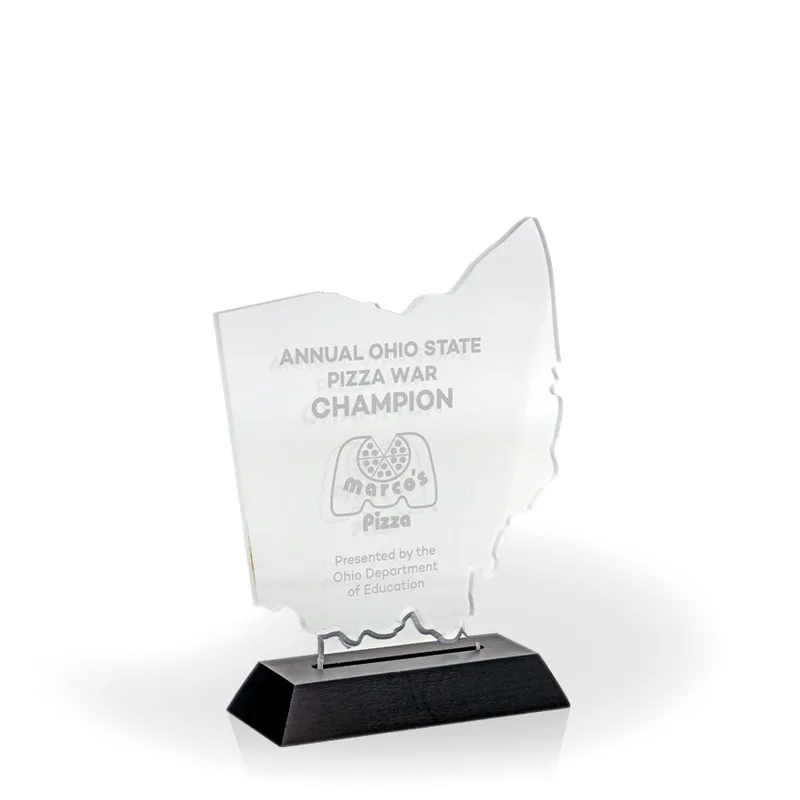 Ohio Award with Black Wood Base - Engraved