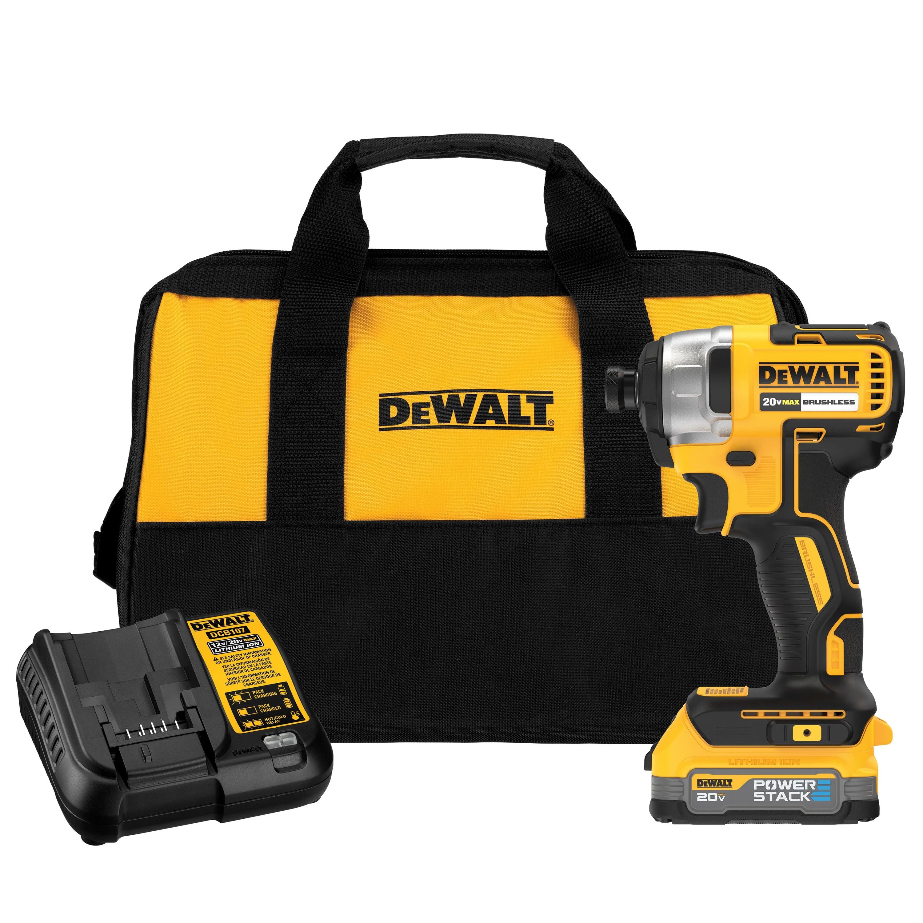 DeWalt 20V Max Brushless Cordless 1/4" Impact Driver Kit W/ Powerstack Battery