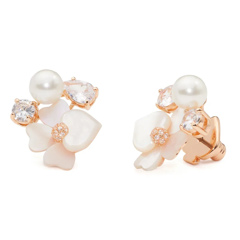 kate spade new york Precious Pansy Cluster Studs - White Multi