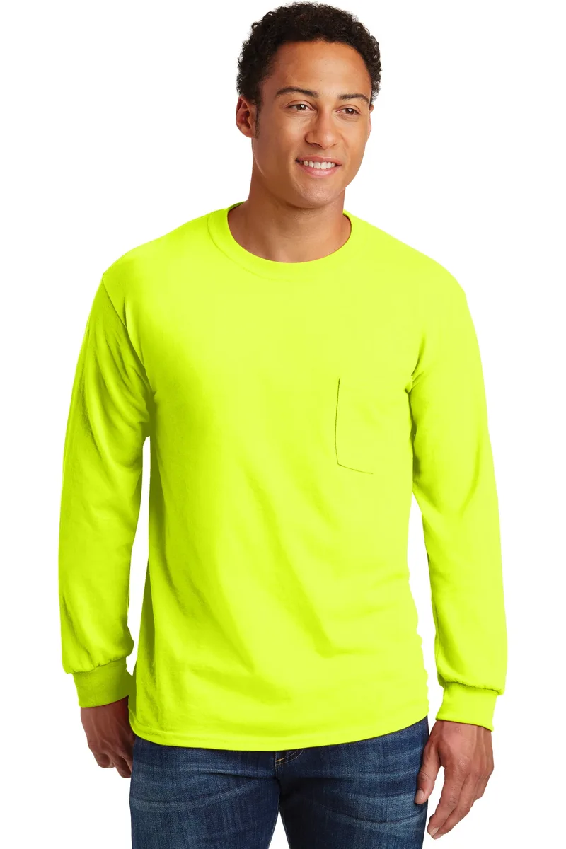 Gildan® - Ultra Cotton® 100% US Cotton Long Sleeve T-Shirt with Pocket. view 4