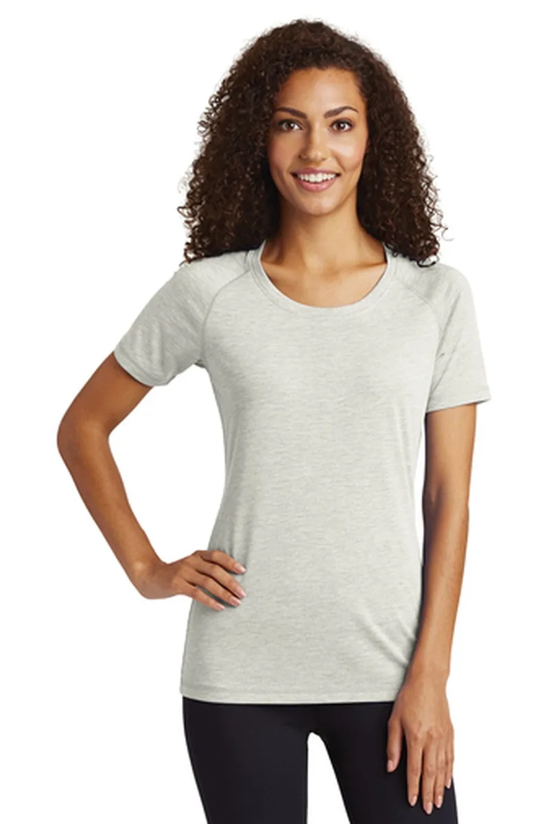 Sport-Tek ® Women's PosiCharge ® Tri-Blend Wicking Scoop Neck Raglan Tee.