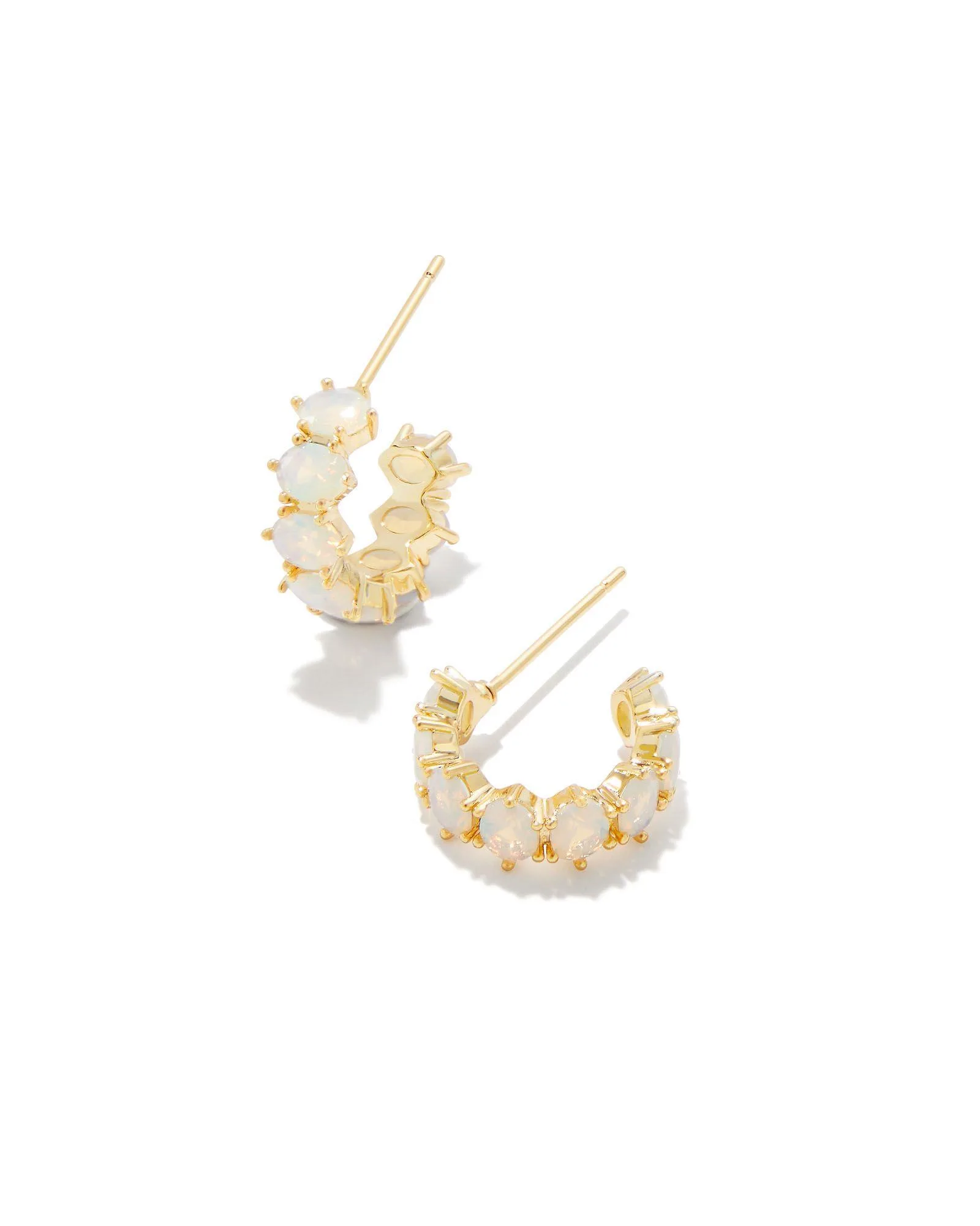 Kendra Scott Cailin Crystal Huggie Earrings - Gold Champagne