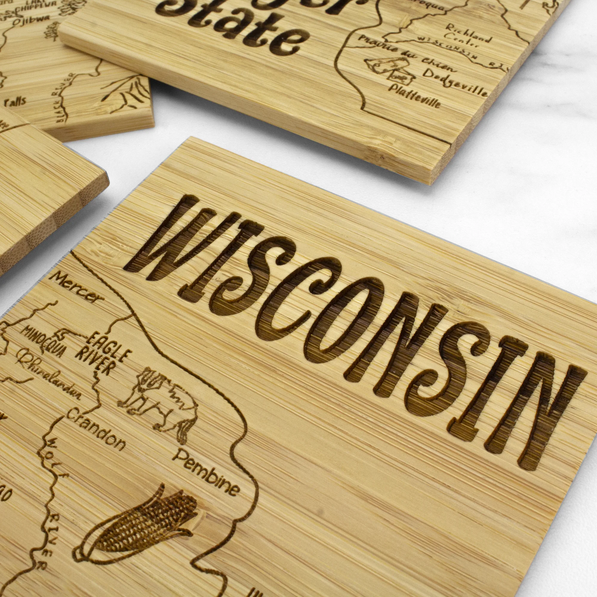 Wisconsin Puzzle Coaster Set view 5