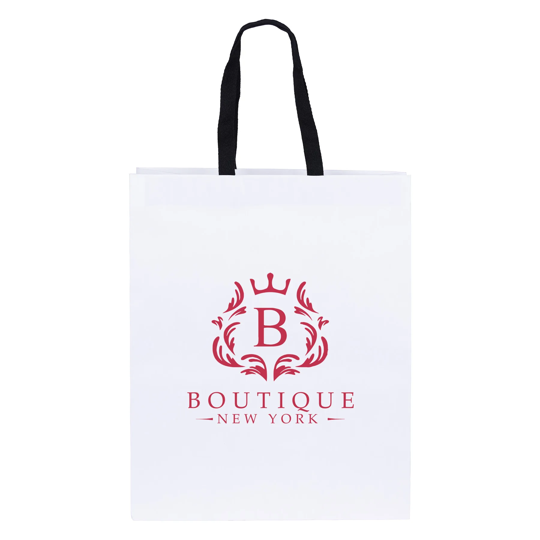 Teak - Woven Handle White Eurototes - Flexo Ink Print (13" x 6" x 16")