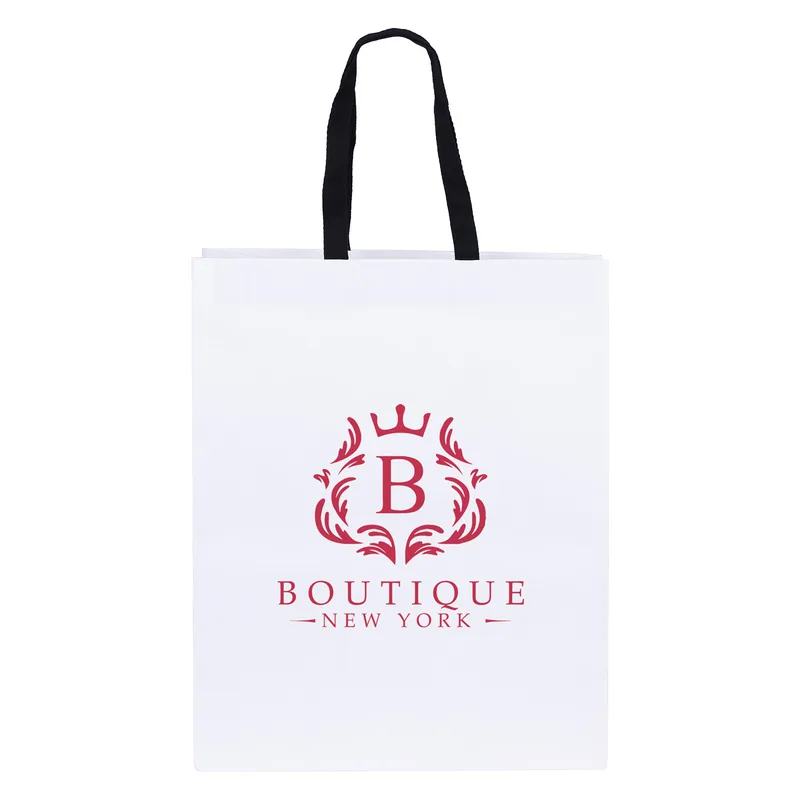 Teak - Woven Handle White Eurototes - Flexo Ink Print (13" x 6" x 16")