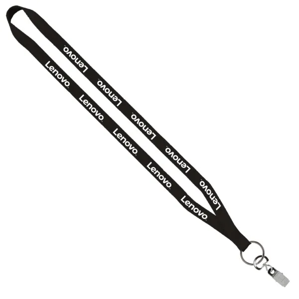 1/2" Polyester Lanyard with Sewn Metal Bulldog Clip view 2
