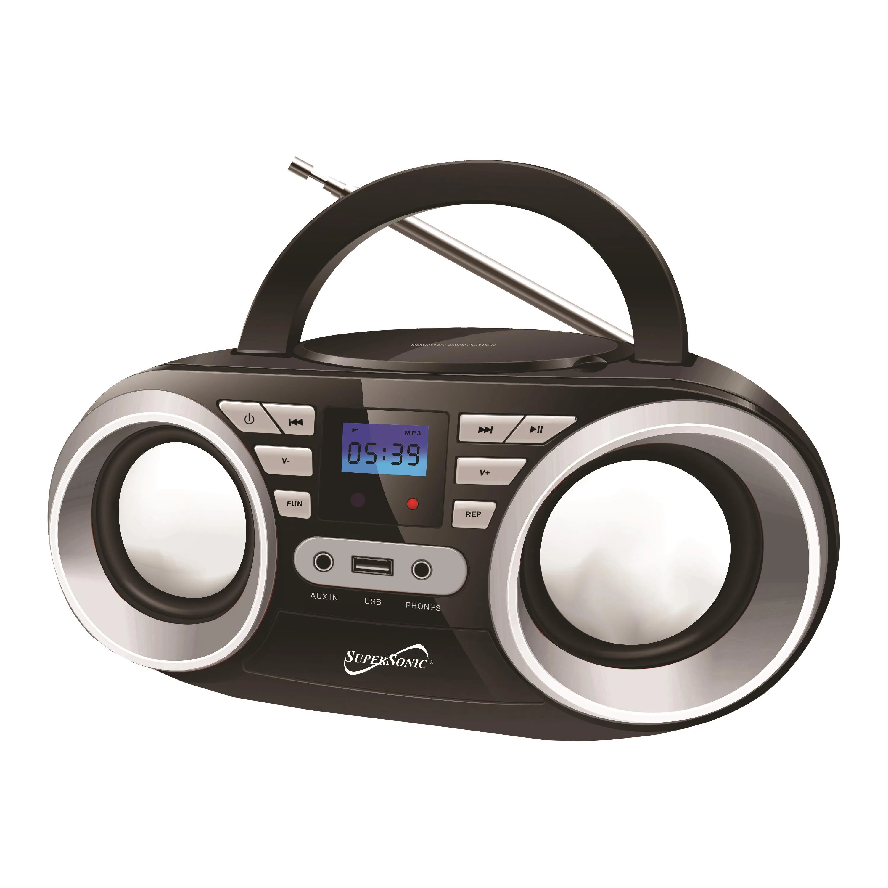 Supersonic® Portable Audio System (Black)