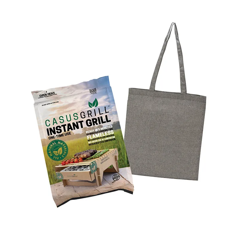 Raleigh CasusGrill Biodegradable BBQ Grill w/Recycled Cotton Tote Bag view 2