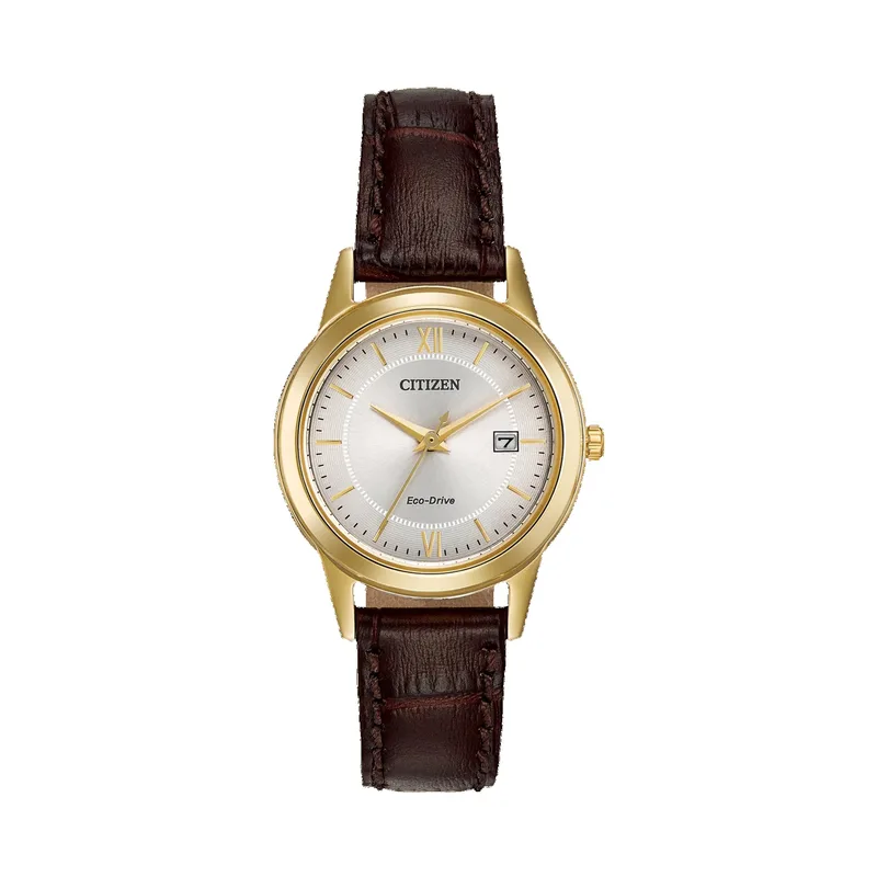 Citizen Women's Corso Brown Leather Strap Watch