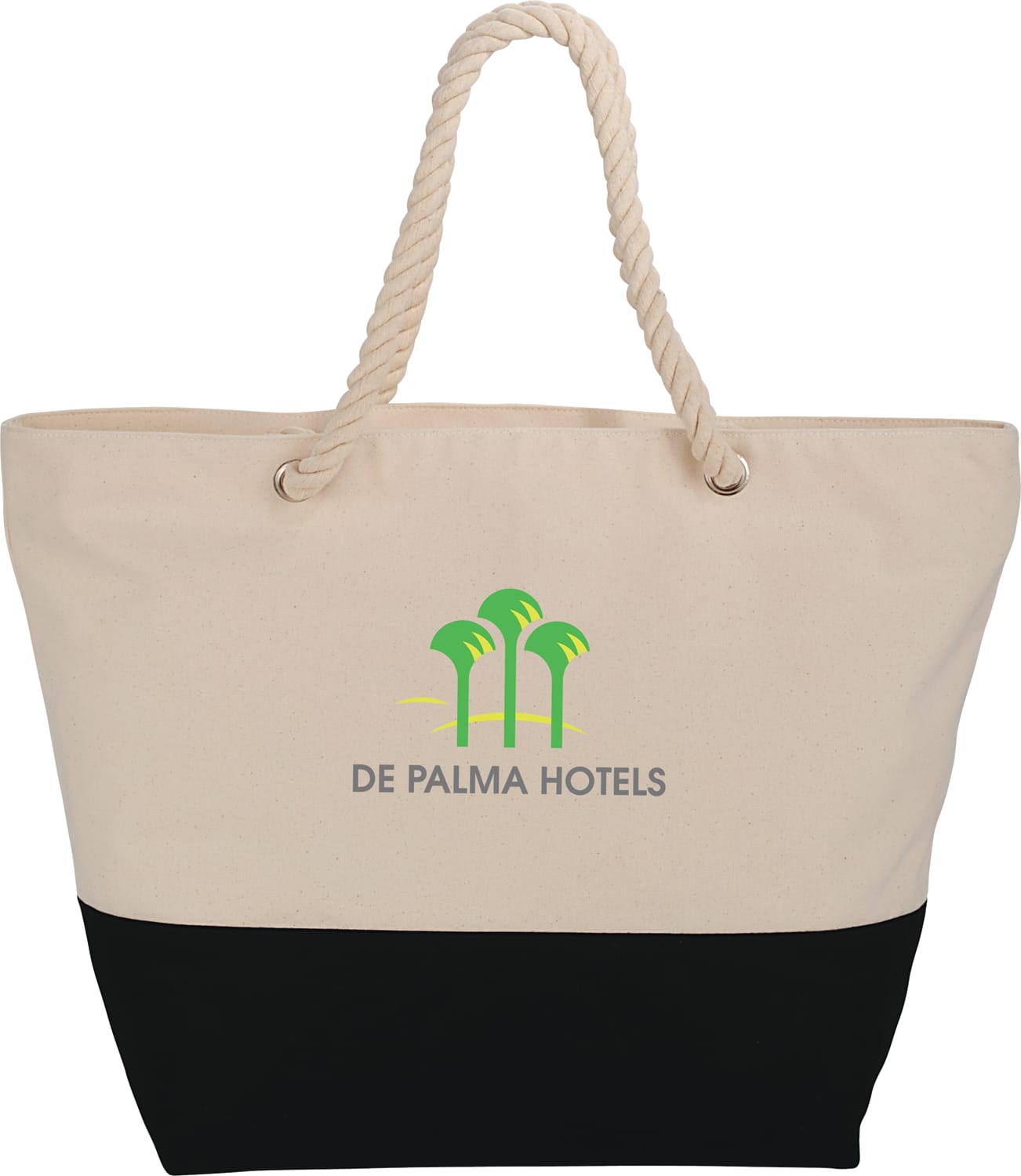Zippered 12oz Cotton Canvas Rope Tote