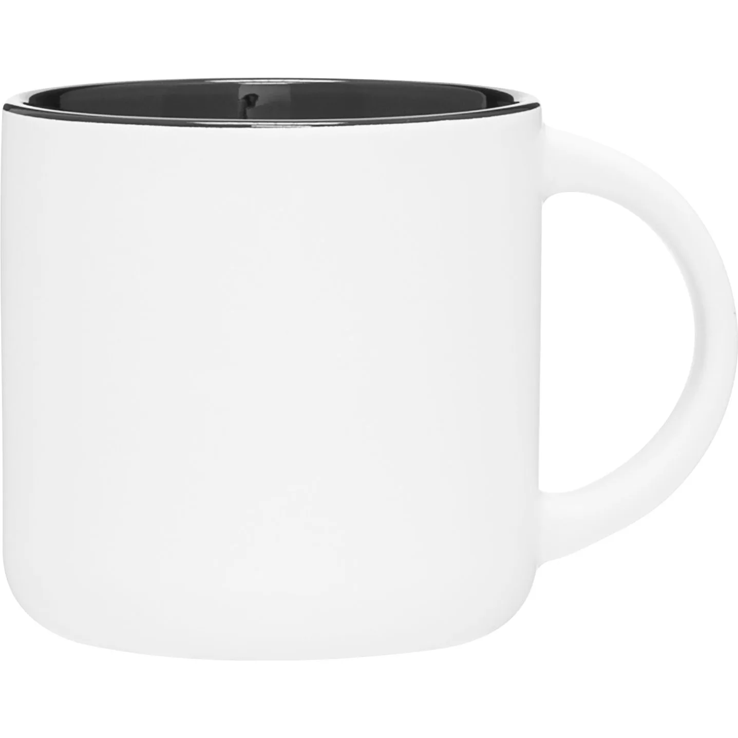 14 oz Minolo Ceramic Mug (Matte White/Black) view 2