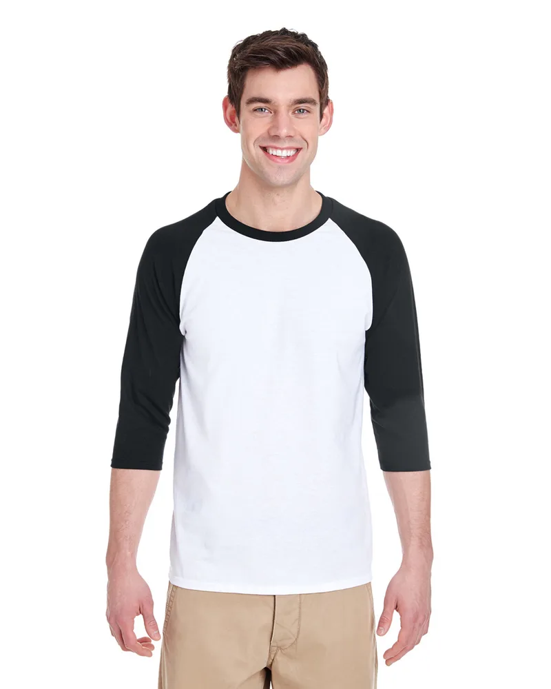 Gildan Adult Heavy Cotton™ Three-Quarter Raglan Sleeve T-Shirt view 5