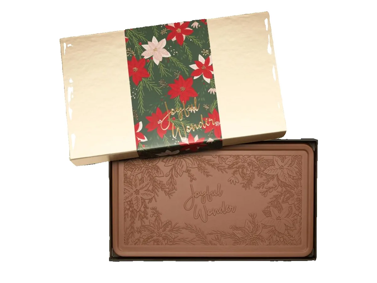 Joyful Giant 2lb. Chocolate Bar with Luxury Holiday Packaging