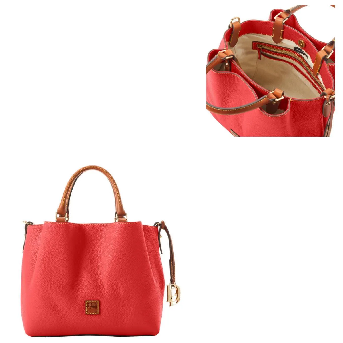 Dooney & Bourke Red Pebble Grain Barlow