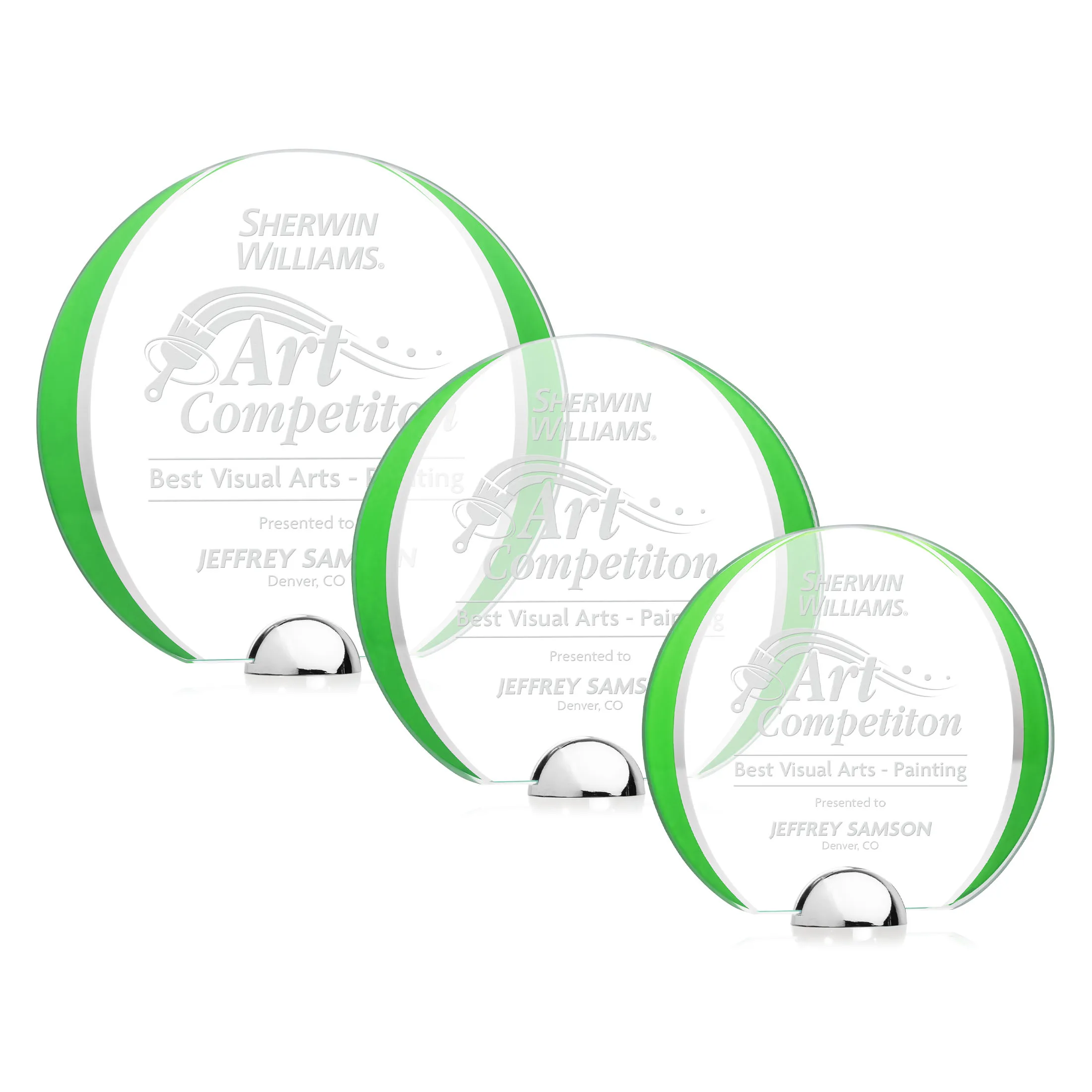 Deep Etch, Chrome, Green