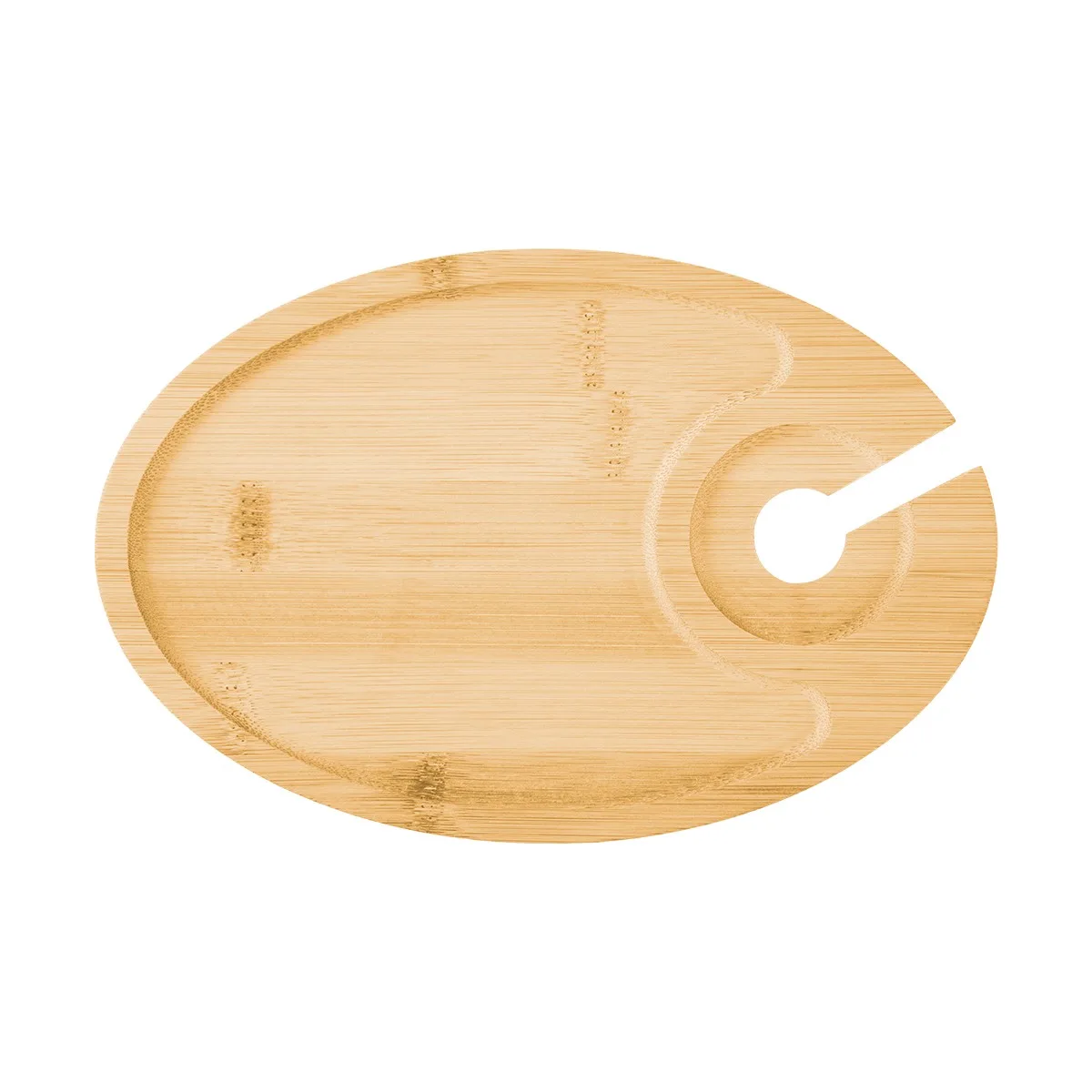 Wine & Dine Recessed Bamboo Tray With Wine Glass Holder view 3