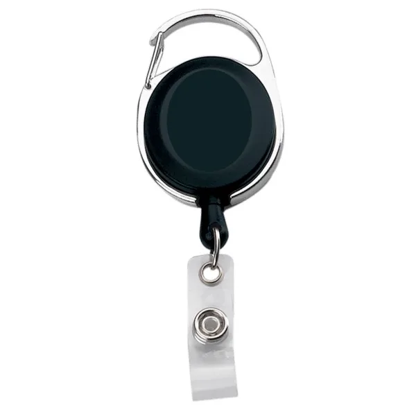IMPORT Oval Carabiner Metal/Plastic Retractable Badge Reel view 3