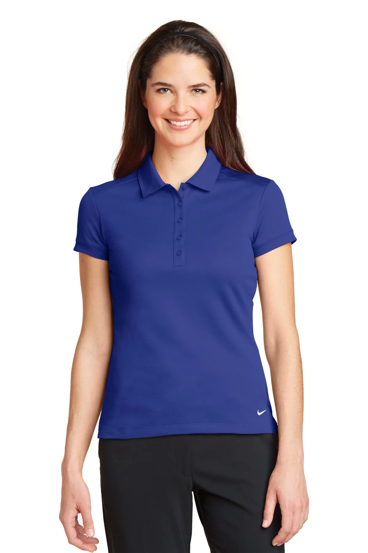Nike Women's Dri-FIT Solid Icon Pique Modern Fit Polo. view 2