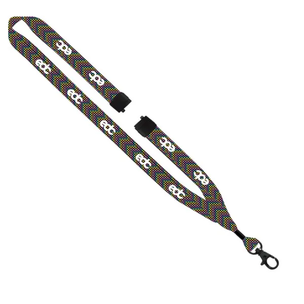 3/4" Dye-Sublimated Lanyard with Metal Crimp & Metal Split-Ring view 5