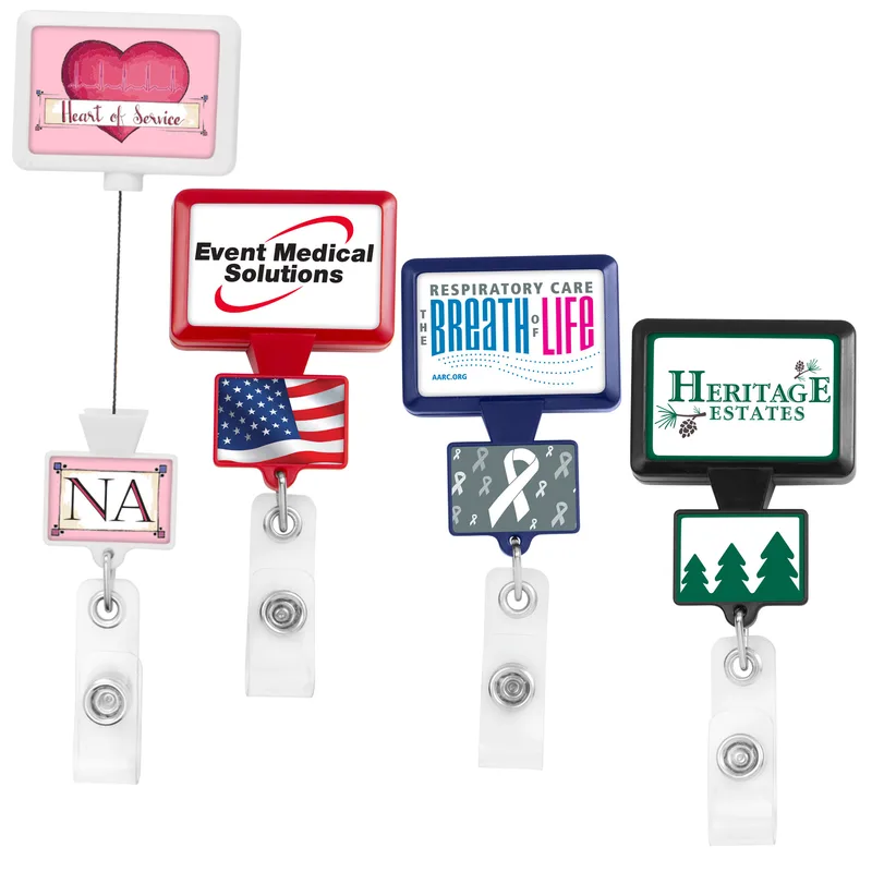 Double Up Rectangle Retractable Badge Reel