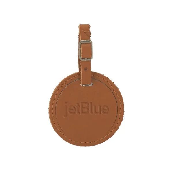 Culver Round Leather Luggage Tag view 7
