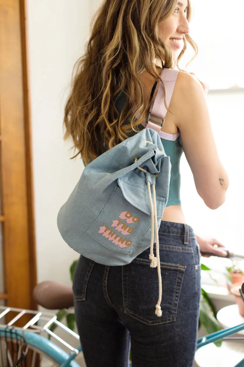 Bucket Sling Bag - Colored Canvas and Denim
