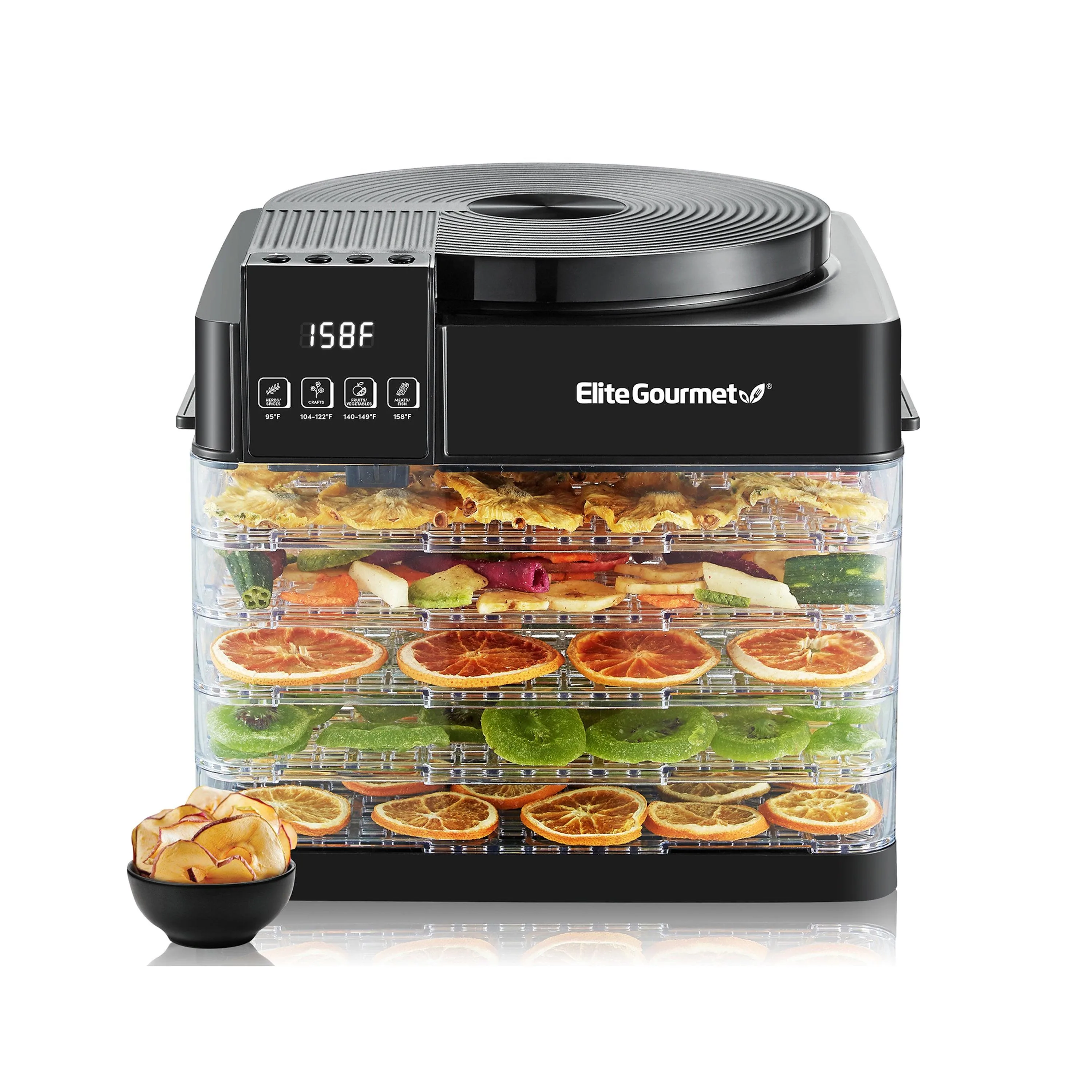 Elite 5-Tier Digital Food Dehydrator W/ Top & Down Heating