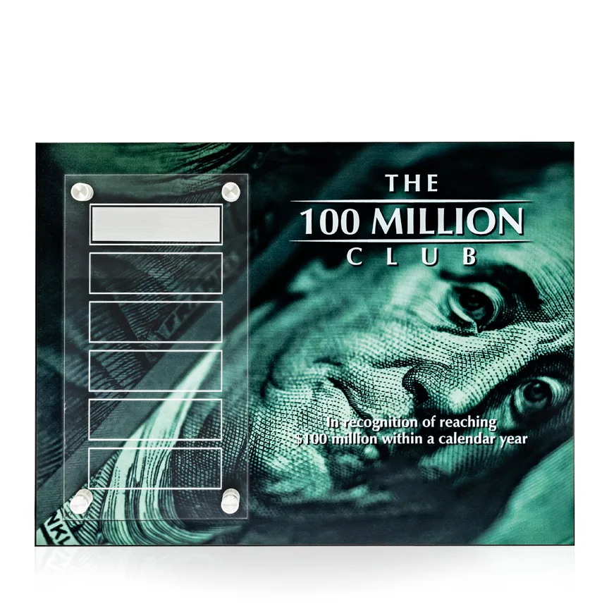 Dynamic Perpetual Award Plaque - 9x12, Horizontal view 2