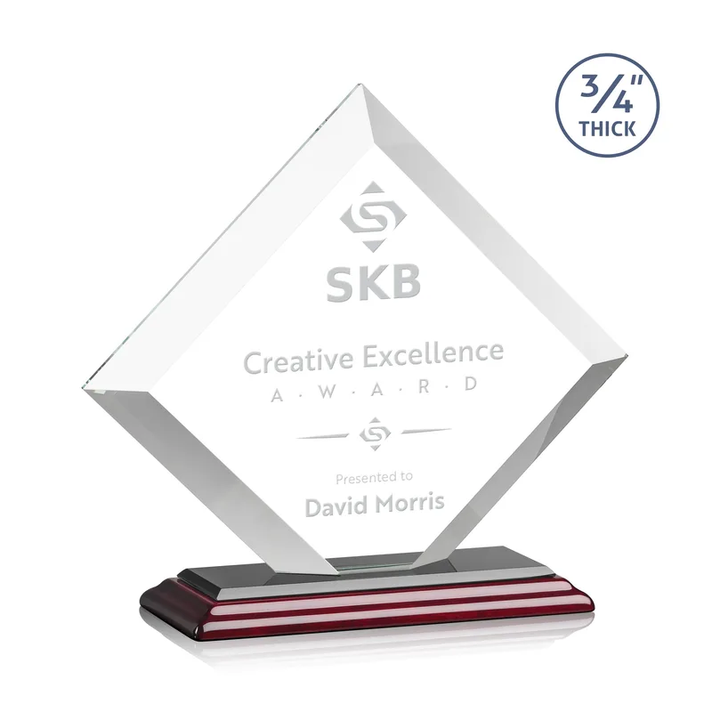 Deep Etch, Standard base, Rosewood, 9.5" x 8.75" x 3"