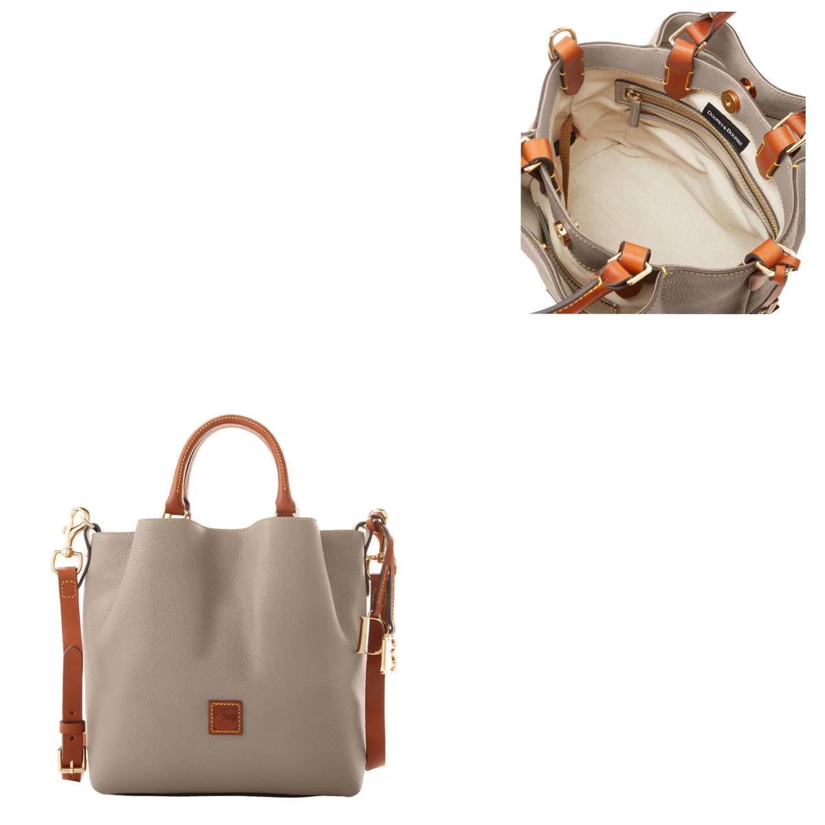 Dooney & Bourke Taupe Pebble Grain Small Barlow