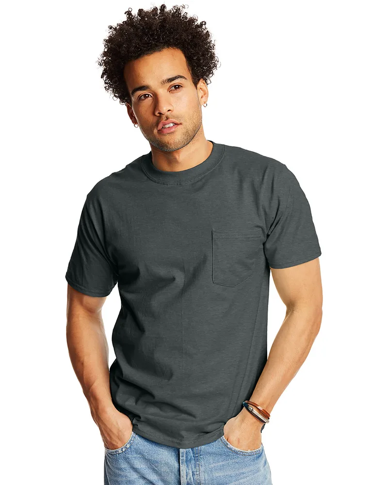 Hanes Printables Adult Beefy-T® with Pocket view 3