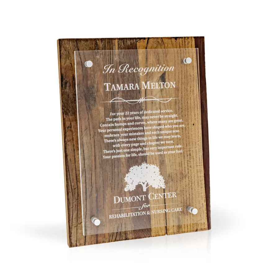 Rustico Reclaimed Wood Plaque Award - Medium