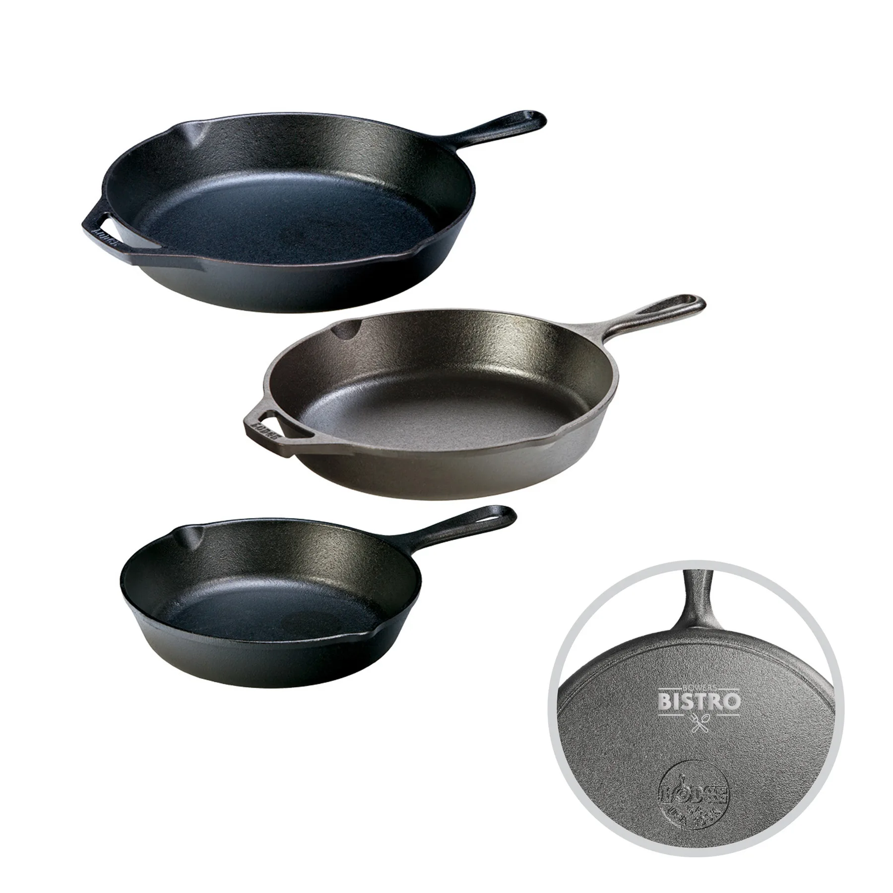 Lodge - 8-Inch, 10.25-Inch, & 12-Inch Skillet Bundle