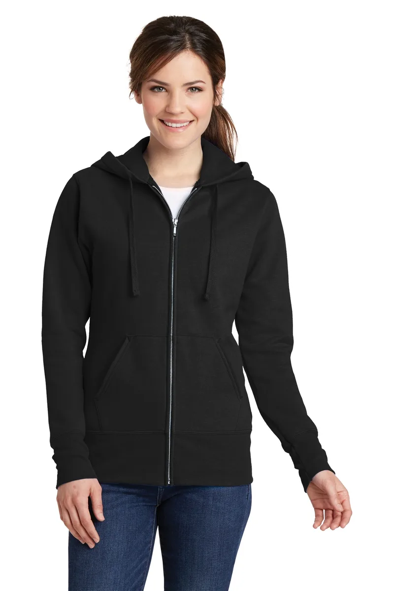 Port & Co™ Women's Core Fleece Full-Zip Hooded Sweatshirt. view 3